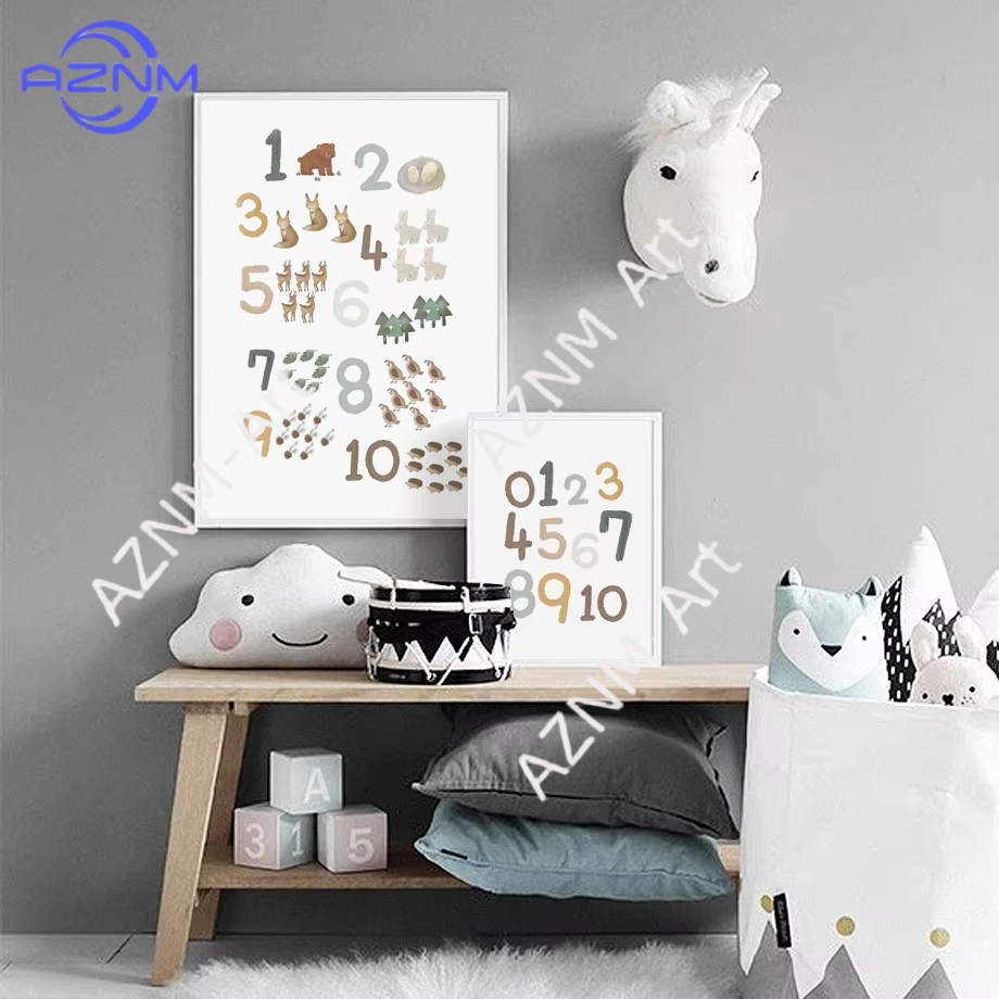 Kids Education Learning - 1/2pcs Education Learning Number Animals Nursery