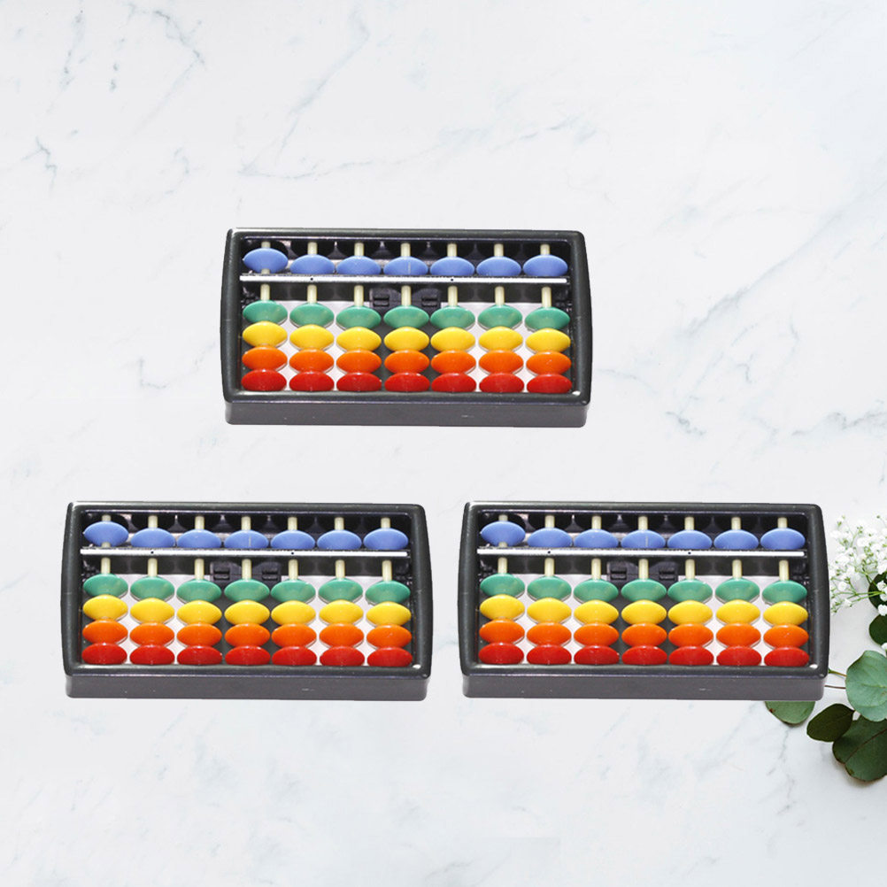 Kids Education Calculator - 3Pcs Children's Abacus Plastic Frame Portable