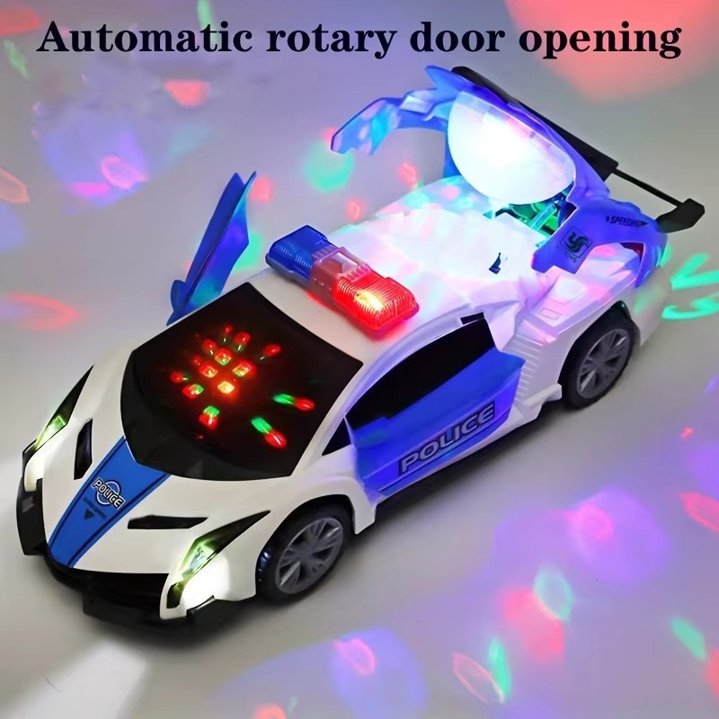Kids Education Phone - 360° Rotating Police Car Toy with