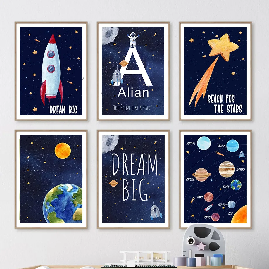 Kids Education Nursery - 1pc Canvas painting Custom Name Kids