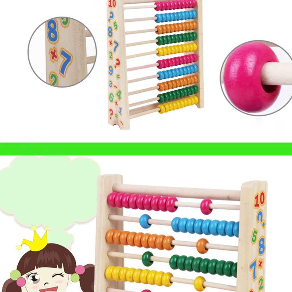 10 Stalls Wooden Abacus Colorf - Kids Education Calculator 评论和价格
