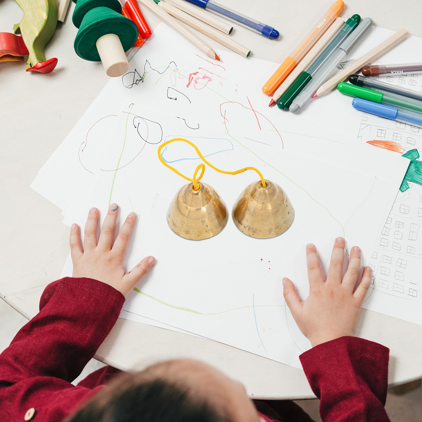 1Pair Premium Copper Bell Kids - Kids Education Bell 评论和价格