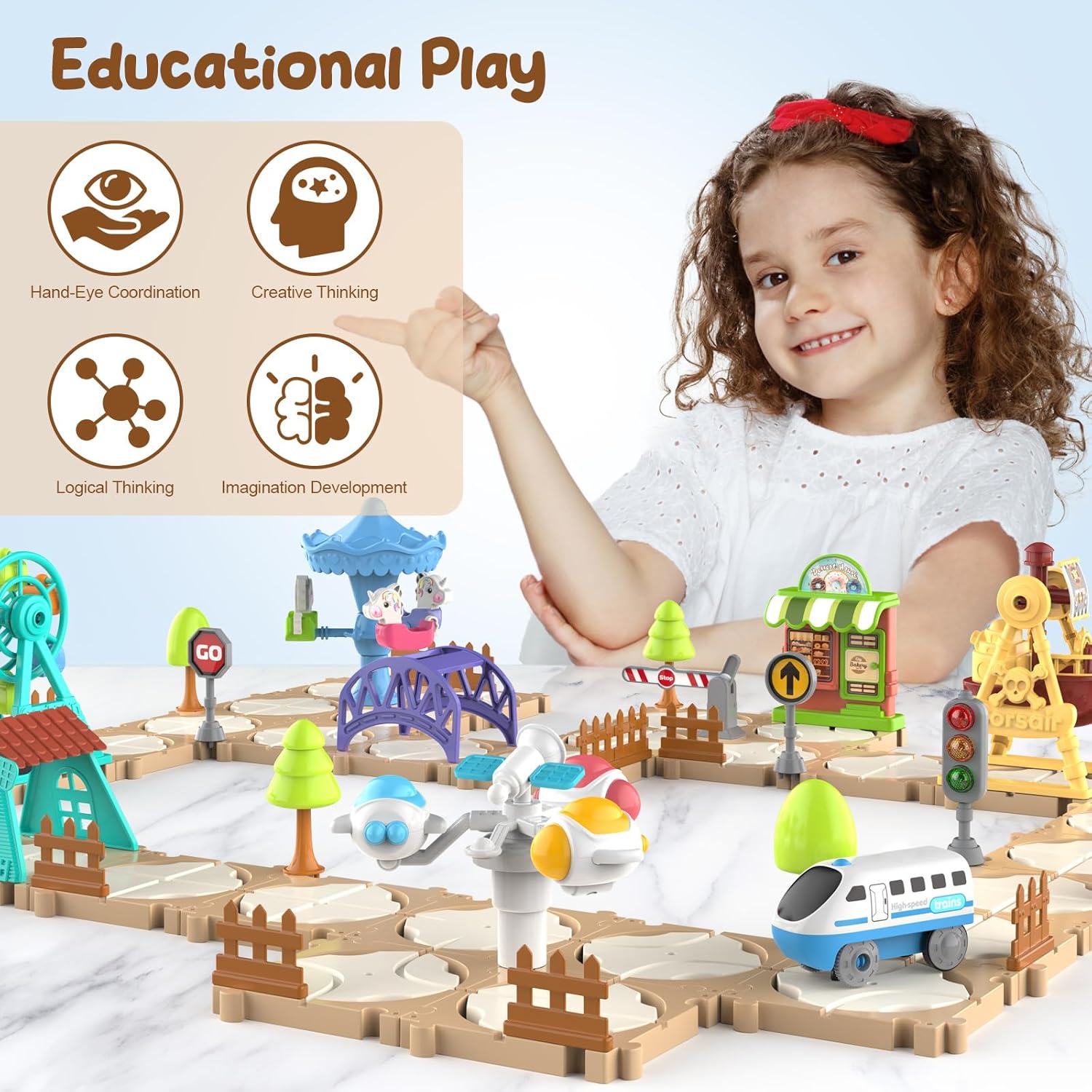 DIY Puzzle Track Car Set Assem - Game Educational For Kids Free 评论和价格
