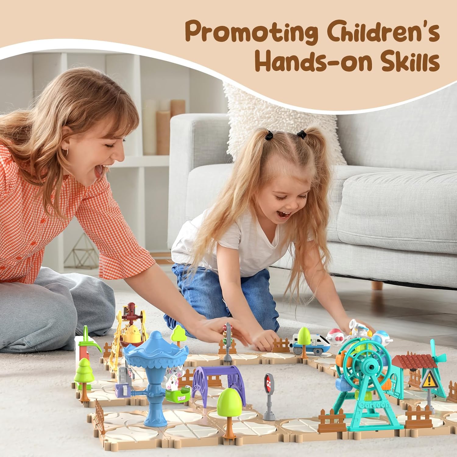 DIY Puzzle Track Car Set Assem - Game Educational For Kids Free 评论和价格