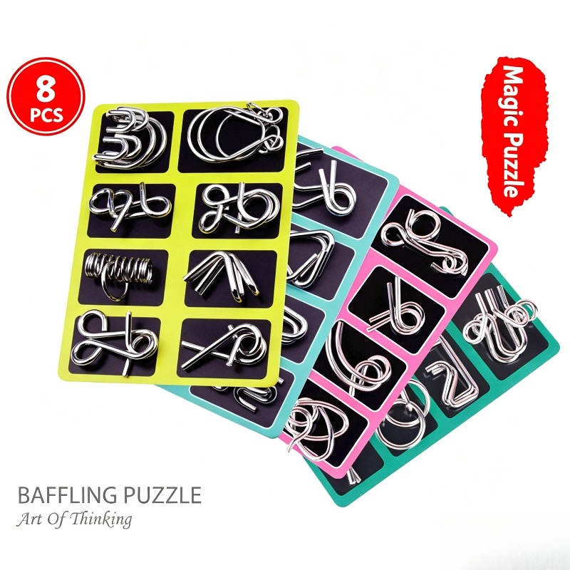 8 Pieces Metal Puzzle Set Clas - Game Educational For Kids Free 评论和价格