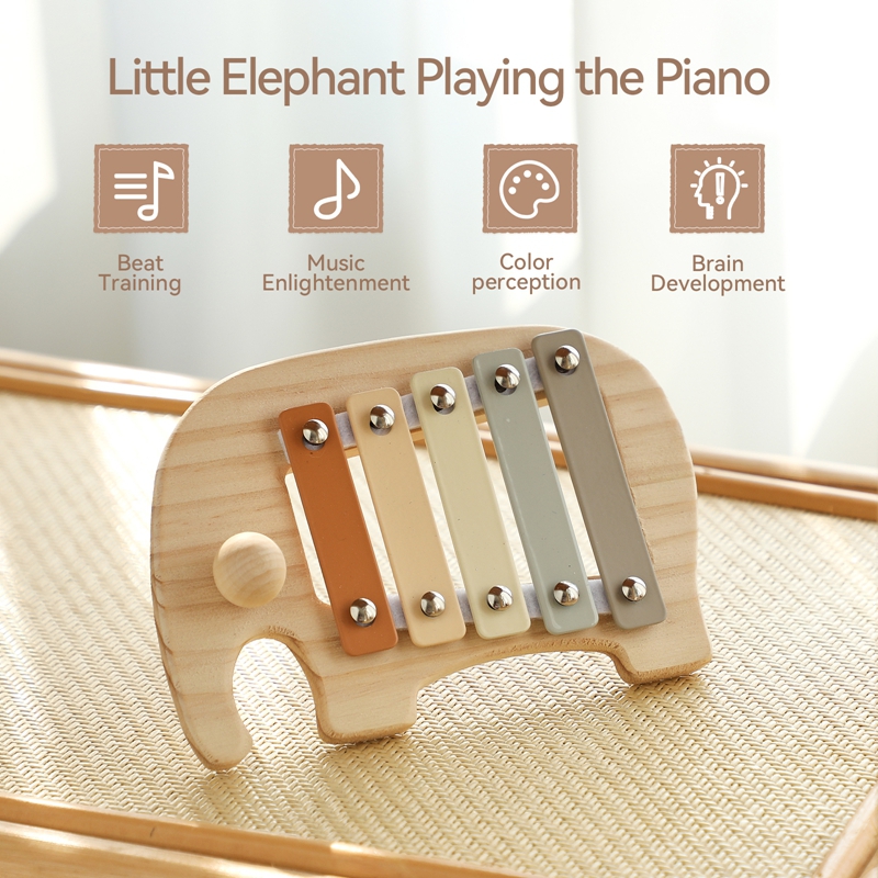 Montessori Wooden 5 Tones Mult - Kids Education Bell 评论和价格