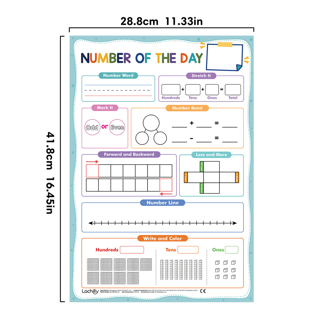 A3 Reusable Number of The Day  - Kids Education Calculator 评论和价格