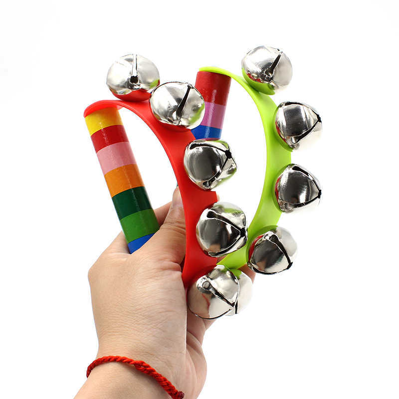 2PCS Rainbow Rattles Wooden Ha - Kids Education Bell 评论和价格