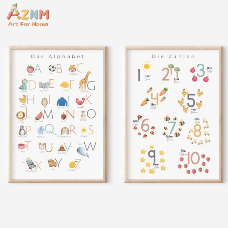 AZNM German Alphabet Numbers C - Kids Education Nursery 评论和价格