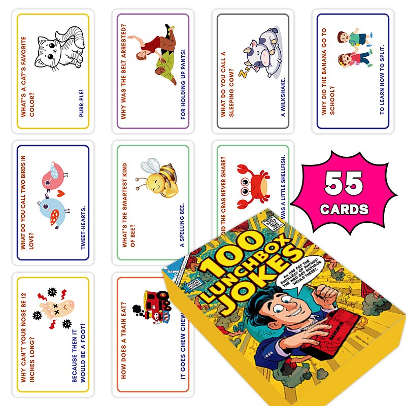 100 Lunchbox Jokes Cards Funny - Kids Education Questions 评论和价格