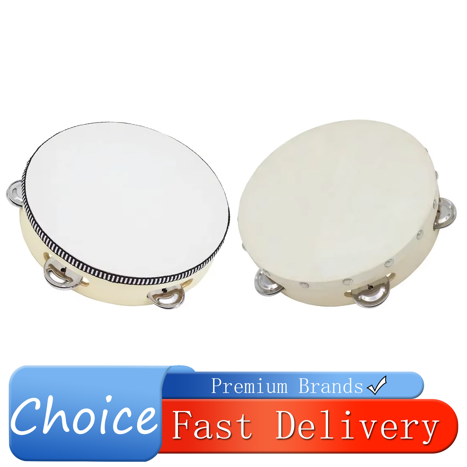 8-inch Tambourine Drum Hand-Op - Kids Education Bell 评论和价格