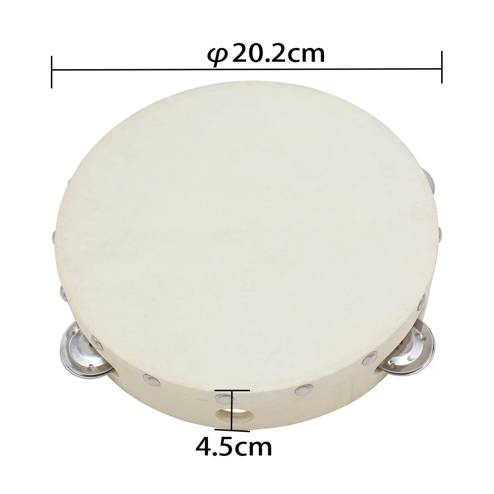 8-inch Tambourine Drum Hand-Op - Kids Education Bell 评论和价格